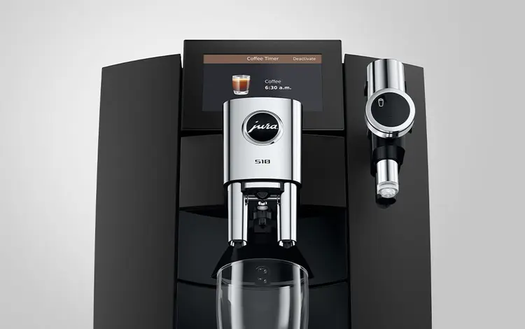JURA S10 Obsidian Black EA – funkcja Coffee Timer na ekranie dotykowym