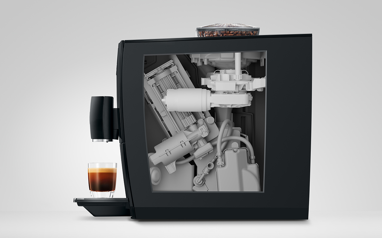 JURA A8 Piano Black EA – pełnowymiarowa jednostka zaparzająca 5–16 g